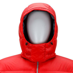 แจ็กเก็ตขนเป็ดลายพรางมีฮู้ดสำหรับผู้ชายสีดำกันน้ำทรงโอเวอร์ไซส์ออกแบบโลโก้ได้ตามต้องการสำหรับฤดูหนาว - Product Image 3