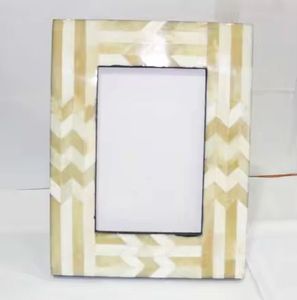 Handmade <b>Black</b> Resin Mother Pearl Inlay <b>Photo</b> <b>Frame</b> Wood Acrylic Home Decor - Product Image 2