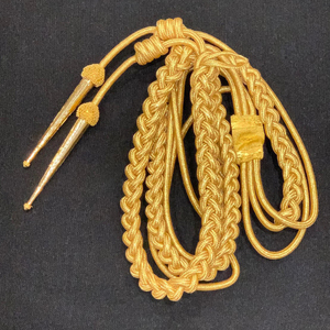 Aiguillette ชุดยูนิฟอร์มทำจากทองไมลาร์สีกรมท่าหรือใช้ในพิธีการไหล่ปรับแต่งได้ตามต้องการ - Product Image 2