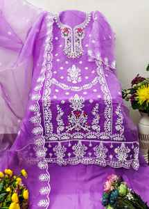 ชุดเสื้อและผ้าไหมออแกนซ่าสุดพิเศษสำหรับผู้หญิงพร้อมลูกไม้ปักสองด้านอุปกรณ์เสริมเกี่ยวกับชาติพันธุ์อื่นๆ - Product Image 3