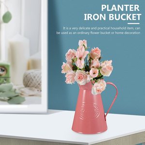 New Design Metal Pitcher Vase <b>Flower</b> Planter <b>Jug</b> Pink Iron <b>Flower</b> Pot Galvanized <b>for</b> Indoor & Outdoor Decoration - Product Image 2