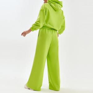 ชุดวอร์มผู้หญิงให้ความอบอุ่นในฤดูหนาวพร้อมโลโก้ของคุณ2025ชุดวอร์มกางเกงวอร์มทรงบานล้างกรดแฟชั่นใหม่ล่าสุด - Product Image 2