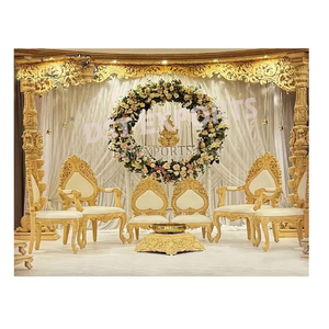 Sillas Vidhi totalmente talladas tradicionales para Mandap Gujarati, sillas Vedi de diseñador de bodas, sillas Mandap DE BODA talladas a mano de madera - Product Image 1