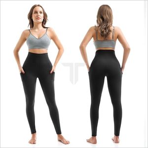 Pantalon de yoga capri tricoté doux taille haute pour femmes Leggings athlétiques respirants tissu en nylon imprimé décontracté - Product Image 2