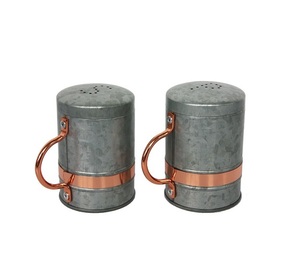 Salero y pimentero de cobre y acero martillado de primera calidad, utensilios de cocina de alta calidad, elegante solución de almacenamiento de vajilla - Product Image 6