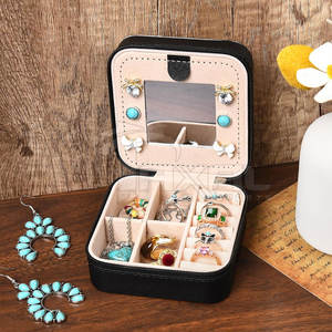 เคสเครื่องประดับหนังวัวสำหรับผู้หญิงดีไซน์ตามสั่งพร้อมซิปที่ทันสมัย - Product Image 6