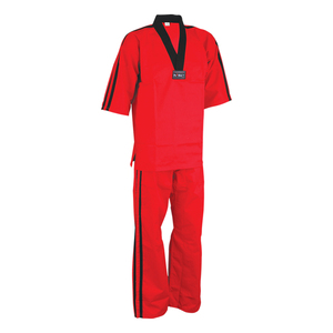 ชุดเทควันโดมืออาชีพขายดีเครื่องแบบเทควันโดสีแดงสีดำชุดเทควันโดออกแบบโลโก้ได้ตามต้องการ - Product Image 4