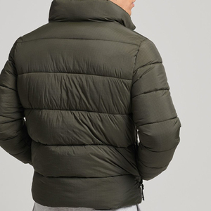 Veste matelassée imperméable respirante à col montant personnalisée en gros, veste à bulles en polyester décontractée pour homme avec poches - Product Image 2