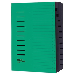 PAGNA DIN <b>A4</b> 240g/m Pressed Chipboard File <b>Folder</b> Green Color with 12 Black Compartments - Product Image 3