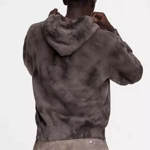 Sweats à capuche personnalisés de haute qualité avec logo brodé, 100% coton, streetwear, sweats à capuche délavés à l'acide pour hommes - Product Image 2