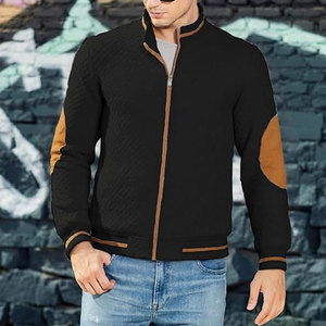 Ropa de calle personalizada Oversize Zip-Up Stand Collar Front Logo Regular Length Denim Bomber Jacket para hombres - Product Image 4