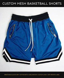 Custom Mesh Basketball <b>Shorts</b> <b>Men</b> Breathable Quick Dry Sports <b>Shorts</b> <b>Zip</b> <b>Pocket</b> Sublimation Gym <b>Shorts</b> OEM Private Label Logo - Product Image 3