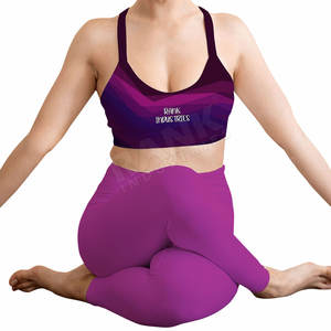 ชุดโยคะผ้าระบายอากาศสำหรับออกกำลังกาย ชุดโยคะ 2 ชิ้น ใส่สบายสำหรับผู้หญิง ชุดโยคะผู้หญิงแบบยืดได้ - Product Image 6
