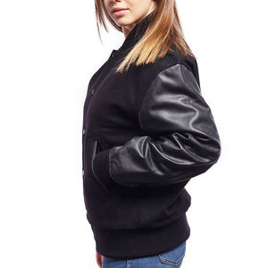 แจ็คเก็ตวาร์ซิตี้ผู้หญิงขายดีที่สุด วัสดุคุณภาพสูง ระบายอากาศได้ดี 100% สีและขนาดสั่งทำได้ แจ็คเก็ตเลตเตอร์แมน OEM - Product Image 5