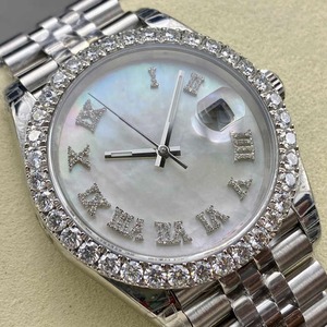 Montre mécanique personnalisée de 41 mm avec lunette en diamant moissanite, personnalisation du logo disponible, montre automatique de luxe pour homme - Product Image 4