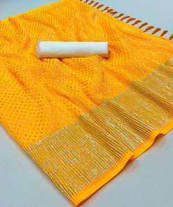 Nouvelle tenue de saree brodée tendance avec chemisier lourd à séquence de cordon unique sur tissu en filet d'organza pour les mariages - Product Image 2