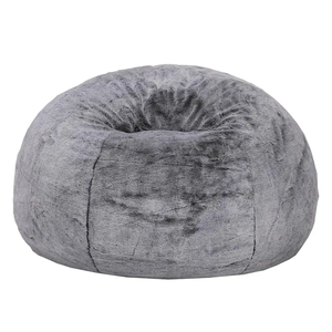 Sedia a sacco imbottita moderna sedia a sacco per soggiorno-tessuto di grandi dimensioni velluto grigio divano Set Set di mobili in porcellana letto per bambini - Product Image 1