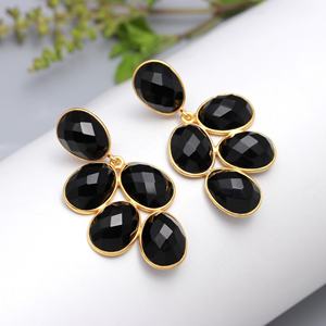 Pendientes Colgantes de Espinela Negra de Alta Calidad, Bonitos Pendientes de Boda, Chapados en Oro, Plata de Ley 925, Hechos a Mano, Regalo - Product Image 5
