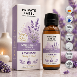 Essence de parfum soluble dans l'eau à la lavande, marque privée, 50 ml, OEM |   Humidificateur et diffuseur d'arômes |   Espagne UE - Product Image 1