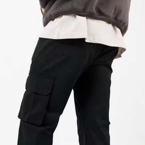 2025 Summer New Men's Casual Jogger Pants Custom Elastic Plus Size Multi-Pocket Straight Mid Drawstring Colored Wash - Product Image 4