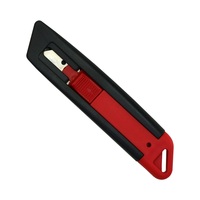 Couteau utilitaire rétractable de sécurité OEM, industriel/bricolage, ambidextre, manche en aluminium/plastique, lame trapézoïdale SK2 0,6 mm, ouverture par glissement