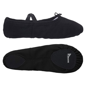 Chaussons de danse en toile noire à semelle souple, légers, respirants, avec sangle élastique, pour hommes et femmes, pour commande en gros - Product Image 1