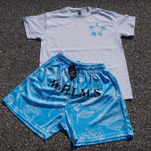 Ensemble de survêtement 100% coton style High Street pour hommes, t-shirt et short d'été multicolore avec impression de logo personnalisé, à un prix avantageux - Product Image 5