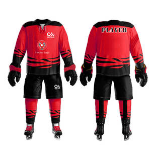 Uniforme de hockey sur glace 100% Polyester vêtements de sport maillot d'équipe uniforme de hockey sur glace uniforme de hockey sur glace de qualité supérieure - Product Image 4