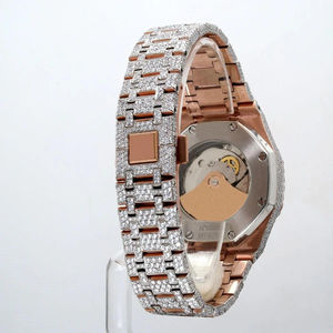 Montre de luxe VVV entièrement automatique Moissanite Diamond Iced Watch Mouvement à quartz Verre Style d'affaires 'Montres glacées' Collection de luxe - Product Image 5