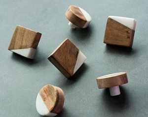 Boutons de meuble en bois rustique et résine, de haute qualité, durables, style moderne, art antique, parfaits pour les cuisines de style campagnard, décoration solide faite à la main - Product Image 2