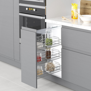 Emuca soprastar 400 mm carrello estraibile a chiusura morbida acciaio cromato armadi da cucina - Product Image 2