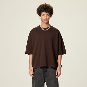 Summer 230GSM Heavy Weight T-shirts Cotton Oversized Tshirt Custom Logo Design Boxy Blank Men's T Shirt - Product Image 6