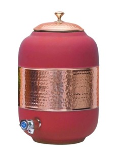 Dispensador de agua medio martillado de seda de cobre puro 5 LTR Cobre refinado con textura martillada duradera Agua hirviendo aplicable - Product Image 6