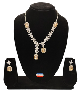 AD385 élégant classique élégant collier boucles d'oreilles ensemble bijoux de mode pour anniversaire de mariage et événements traditionnels pour les cadeaux - Product Image 1