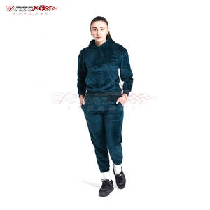 Elegante chándal de terciopelo para mujer con Sudadera con capucha y pantalones de Jogger de cintura alta, chándal de terciopelo de dos piezas para mujer - Product Image 6