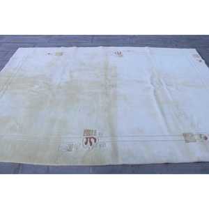 Alfombra Turca Grande, Alfombra Vintage de 6.3x9.4 pies, Alfombra de Lana Blanca - Product Image 4