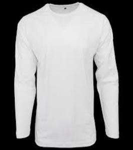 Camiseta informal de algodón orgánico con cuello redondo para hombre 180 manga completa diseño liso personalizable camiseta en blanco - Product Image 5
