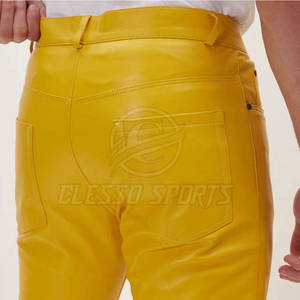 Pantalon en cuir pour homme, coupe slim, élégant, tendance, style streetwear classique - Product Image 6