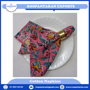 ผ้าเช็ดปากผ้าฝ้ายแท้พิมพ์ลายปักสำหรับโต๊ะอาหารผ้าเช็ดปากพิมพ์ลายบล็อกทำด้วยมืออุปกรณ์100% ล่าสุด - Product Image 4