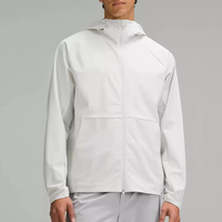 Chaqueta de lluvia con capucha de invierno unisex 100% poliéster impermeable transpirable a prueba de viento con logotipo personalizado para hombres adultos