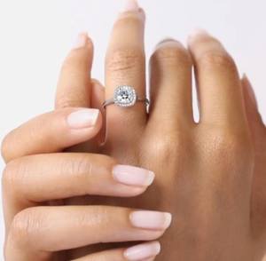 10k jaune Rose et or blanc plaqué mariage et bague de fiançailles coussin coupe laboratoire cultivé diamant fête idée cadeau - Product Image 3