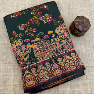 100% Best Quality Pure <b>Pashmina</b> Silk Saree Women Fashion Wedding Fashion Party Wear Indian Clothing - Product Image 1