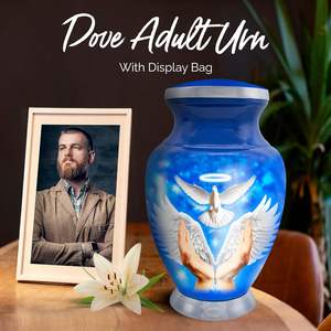 Urna azul para adultos con alas-Alas de Ángel de cremación de pájaros con bolsa-Urnas azules para adultos-Honra a su ser querido con grande - Product Image 2