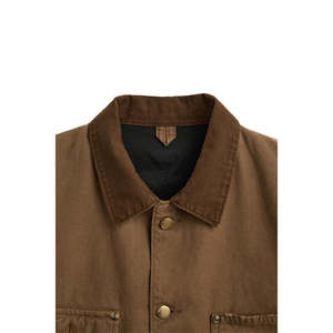Oem Vintage Button up <b>Jackets</b> Cargo Pockets <b>Corduroy</b> Collar Heavyweight Washed Duck Canvas <b>Jacket</b> for <b>Men</b> - Product Image 3