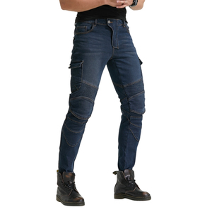 <b>Black</b> <b>Men's</b> Motorcycle Protection <b>Biker</b> <b>Jeans</b> with Knee and Hip Pads Breathable & Quick Dry for Riding Comfort - Product Image 4