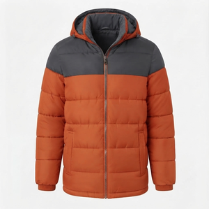 Blouson matelassé pour homme de haute qualité, couleurs unies, manches longues, fermeture éclair, coupe classique, broderie sur toile, imperméable - Product Image 2