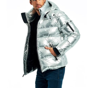 Chaqueta de Invierno Acolchada de Lona para Hombre, Elegante, con Logotipo Personalizado, Cuello Alto, Manga Regular, Alta Calidad, en Venta - Product Image 4