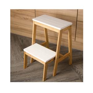 Taburete de Madera Resistente de Dos Peldaños con Construcción de Madera Natural, Ideal para Estantes Altos, Armarios, Almacenamiento de Cocina y Uso Diario - Product Image 4