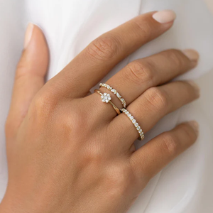 Anneaux en argent 925 tendance, bijoux pour femmes, plaqués or 18 carats, argent sterling 925, anneau en forme de cœur, simple, polyvalent, décontracté - Product Image 3