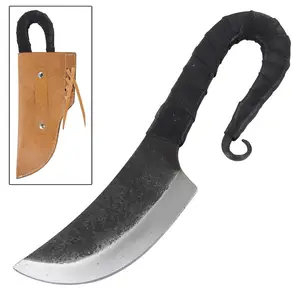 Yüksek kaliteli özel el yapımı antika ortaçağ bıçak yüksek karbon çelik mutfak bıçağı av bıçağı deri kılıf ile